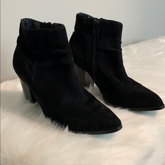 Diba black suede block heel bootie - Picture 2 of 11